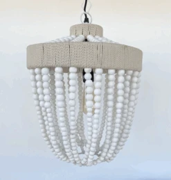 Very Large Farmhouse Beaded Chandelier Pendant Light -The Lamp Goods 11