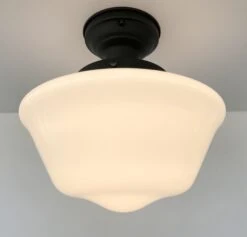 ELEGANT SCHOOLHOUSE Authentic Historical 1930's Antique Milk Glass Ceiling Light 11 ELEGANT SCHOOLHOUSE Authentic Historical 1930's Antique Milk Glass Ceiling Light -The Lamp Goods 67c1ce4409254f9e443a5c27