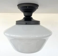 ELEGANT SCHOOLHOUSE Authentic Historical 1930's Antique Milk Glass Ceiling Light 15 ELEGANT SCHOOLHOUSE Authentic Historical 1930's Antique Milk Glass Ceiling Light -The Lamp Goods 67c1ce5209254f9e443a5cbb