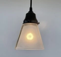 Vintage Frosted SQUARE 1960's PENDANT Light -The Lamp Goods 67c1ce7c09254f9e443a5f69