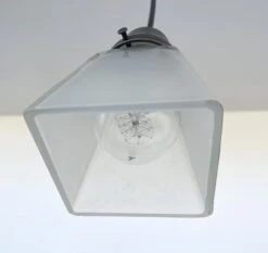 Vintage Frosted SQUARE 1960's PENDANT Light -The Lamp Goods 67c1ce7f09254f9e443a5f98