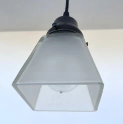 Vintage Frosted SQUARE 1960's PENDANT Light -The Lamp Goods 67c1ce8209254f9e443a5fbe