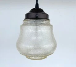 Amber Antique 1960's Glass PENDANT Light -The Lamp Goods Amberpebbleglassantiquependantlightfixture 2