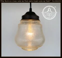 Amber Antique 1960's Glass PENDANT Light