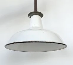 Large ORIGINAL FARM BARN White Enamel Pendant Light -The Lamp Goods AuthenticEnamelFarmhousePendantLight 4