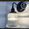 Bell Antique Holophane 1950's Glass Wall Sconce Light Fixture