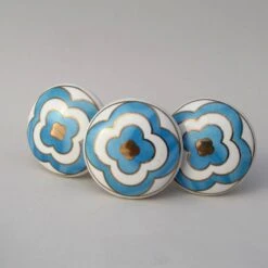 Blue + Gold Clover Knob(Blue Gold Clover Cabinet Knobs And Pulls) -The Lamp Goods Blue Gold Clover Knob 4