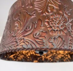 Copper Bronze Embossed Drum Ceiling Light 13 Copper Bronze Embossed Drum Ceiling Light -The Lamp Goods BronzeCopperOrnateCeilingLight 1