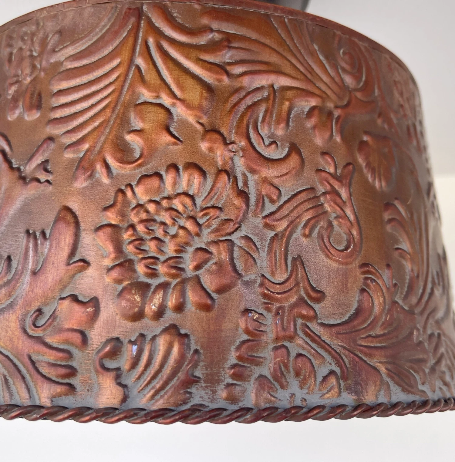 Copper Bronze Embossed Drum Ceiling Light 10 Copper Bronze Embossed Drum Ceiling Light - Image 8