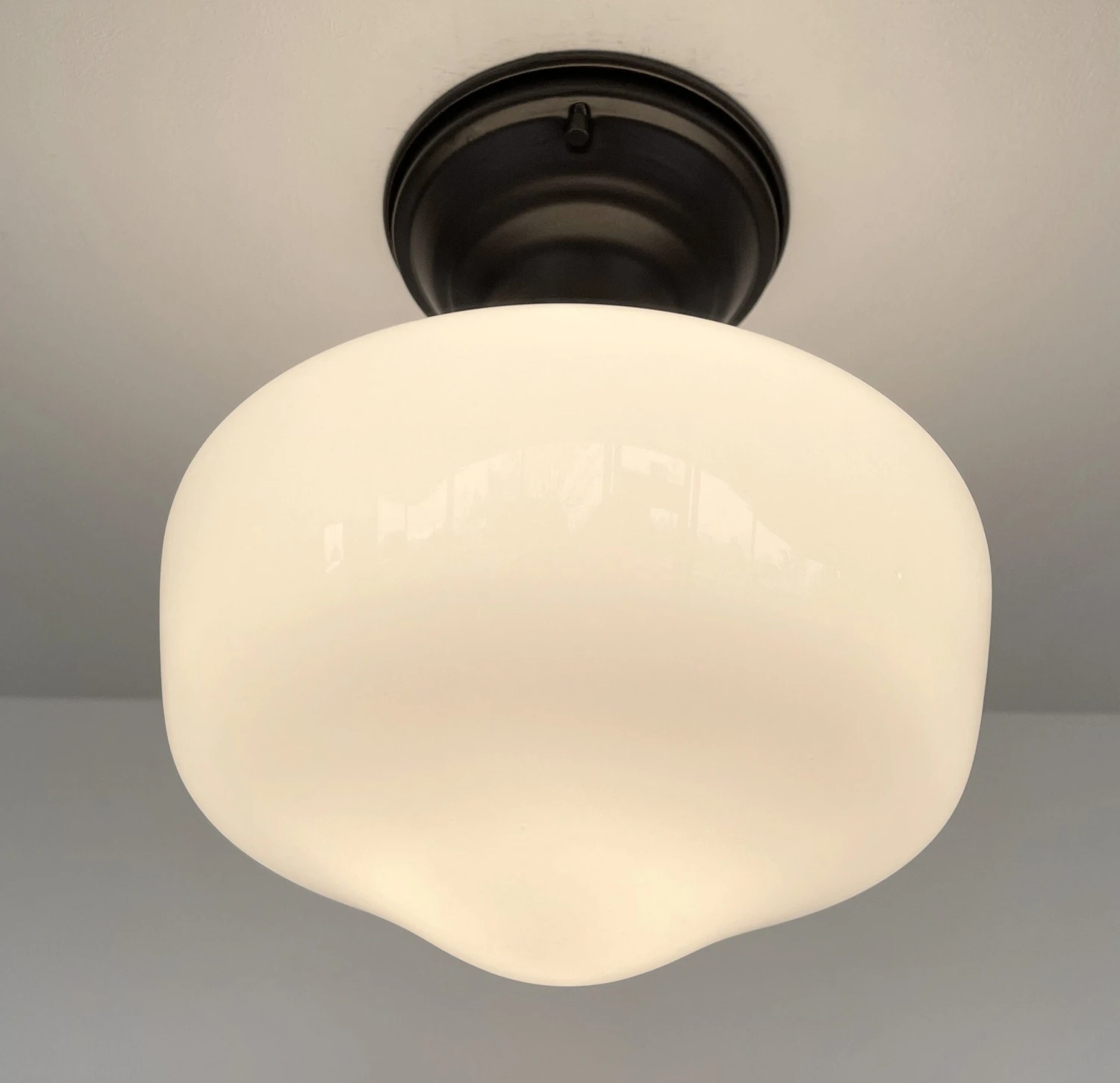 Modern Milk Glass Schoolhouse Ceiling Light Fixture 4 Modern Milk Glass Schoolhouse Ceiling Light Fixture - Image 3