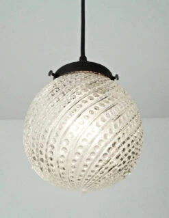 Gorgeous Hobnail Swirl Glass Pendant Light -The Lamp Goods CLEAR hobnail pendant light
