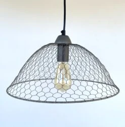 Chicken Wire Farmhouse Pendant Light -The Lamp Goods Chicken Wire Dome Pendant Light Fixture Farmhouse 2