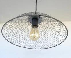 Chicken Wire Farmhouse Pendant Light -The Lamp Goods Chicken Wire Dome Pendant Light Fixture Farmhouse 4