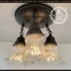 Clear Antique Hobnail Glass Ceiling LIGHT 1930's -The Lamp Goods ClearAntiqueHobnailRuffleTrioCeilingLightfixtureslmp