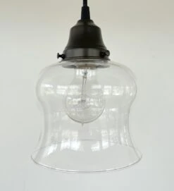BELL Clear Glass Pendant Light -The Lamp Goods ClearLargeBellPendantLight 2