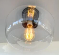 Large Schoolhouse Clear Glass Ceiling Light 12 Large Schoolhouse Clear Glass Ceiling Light -The Lamp Goods ClearSchoolhouseLargeCeilingLightFixture 1