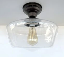 Large Schoolhouse Clear Glass Ceiling Light 13 Large Schoolhouse Clear Glass Ceiling Light -The Lamp Goods ClearSchoolhouseLargeCeilingLightFixture 2