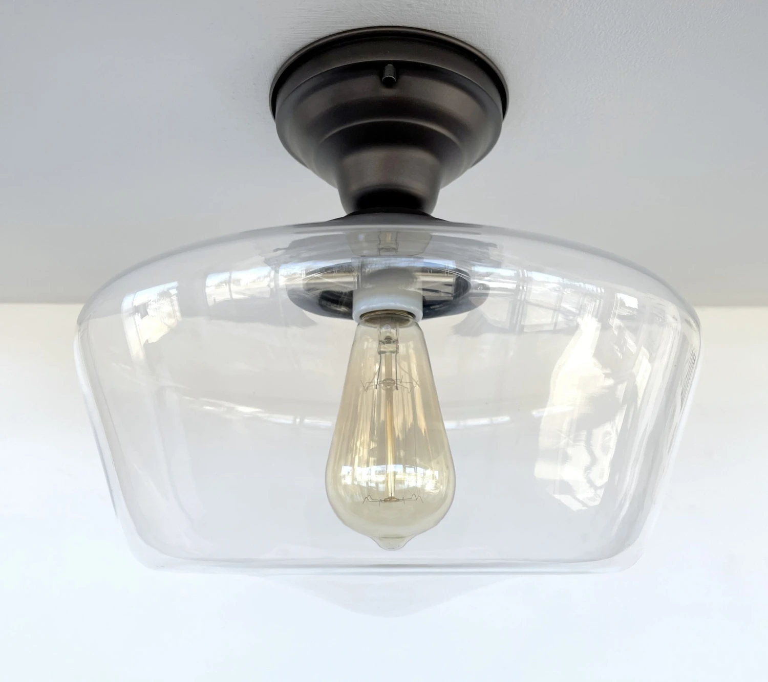Large Schoolhouse Clear Glass Ceiling Light 7 Large Schoolhouse Clear Glass Ceiling Light - Image 5
