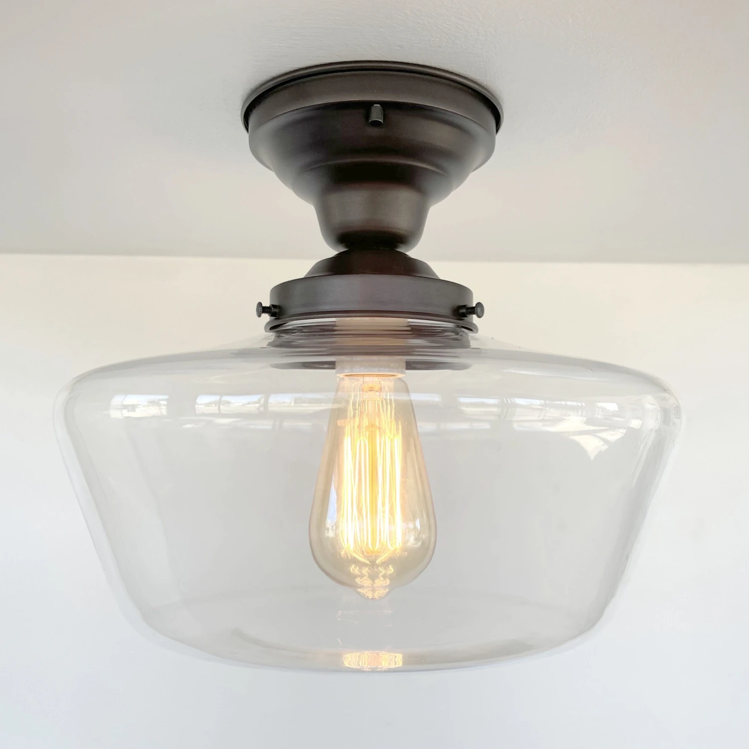 Large Schoolhouse Clear Glass Ceiling Light 4 Large Schoolhouse Clear Glass Ceiling Light - Image 2