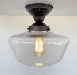 Large Schoolhouse Clear Glass Ceiling Light 11 Large Schoolhouse Clear Glass Ceiling Light -The Lamp Goods ClearSchoolhouseLargeCeilingLightFixture 7