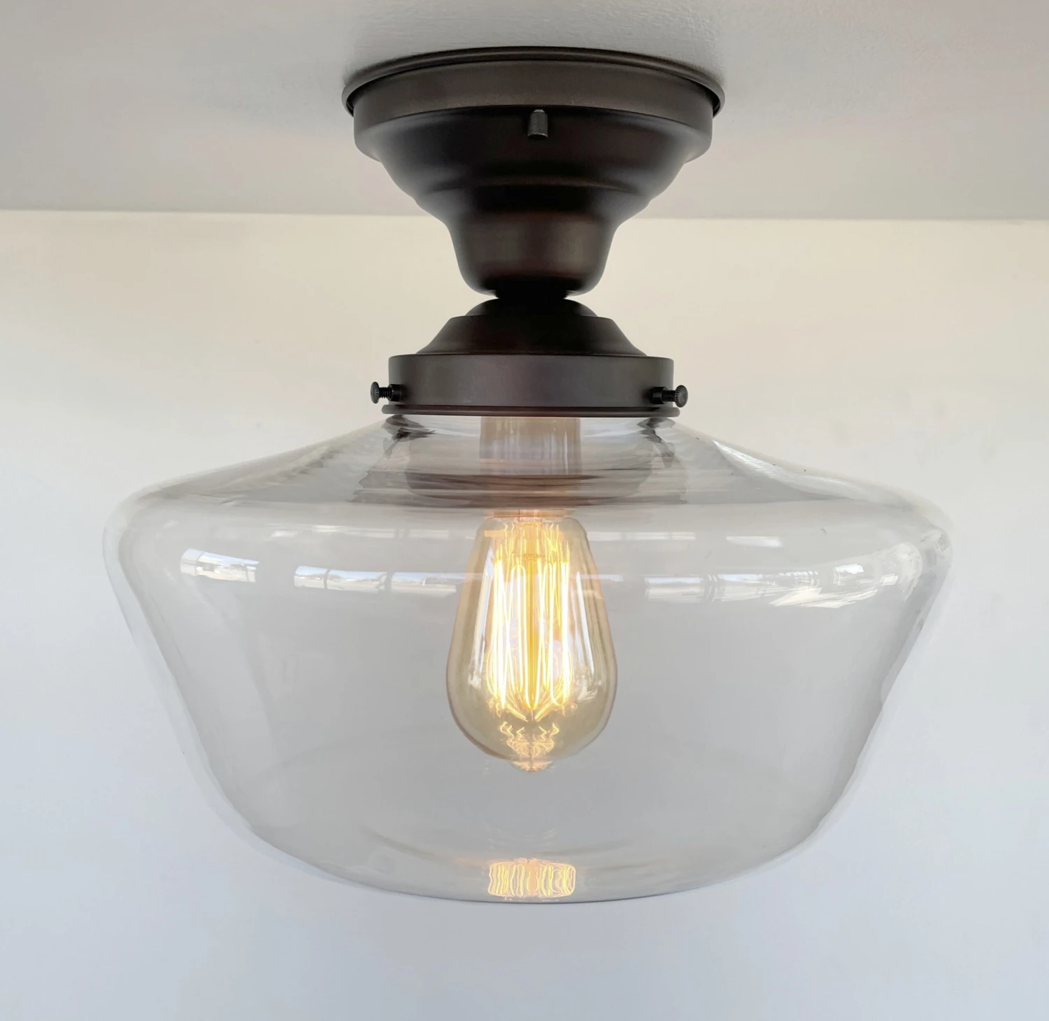 Large Schoolhouse Clear Glass Ceiling Light 5 Large Schoolhouse Clear Glass Ceiling Light - Image 3
