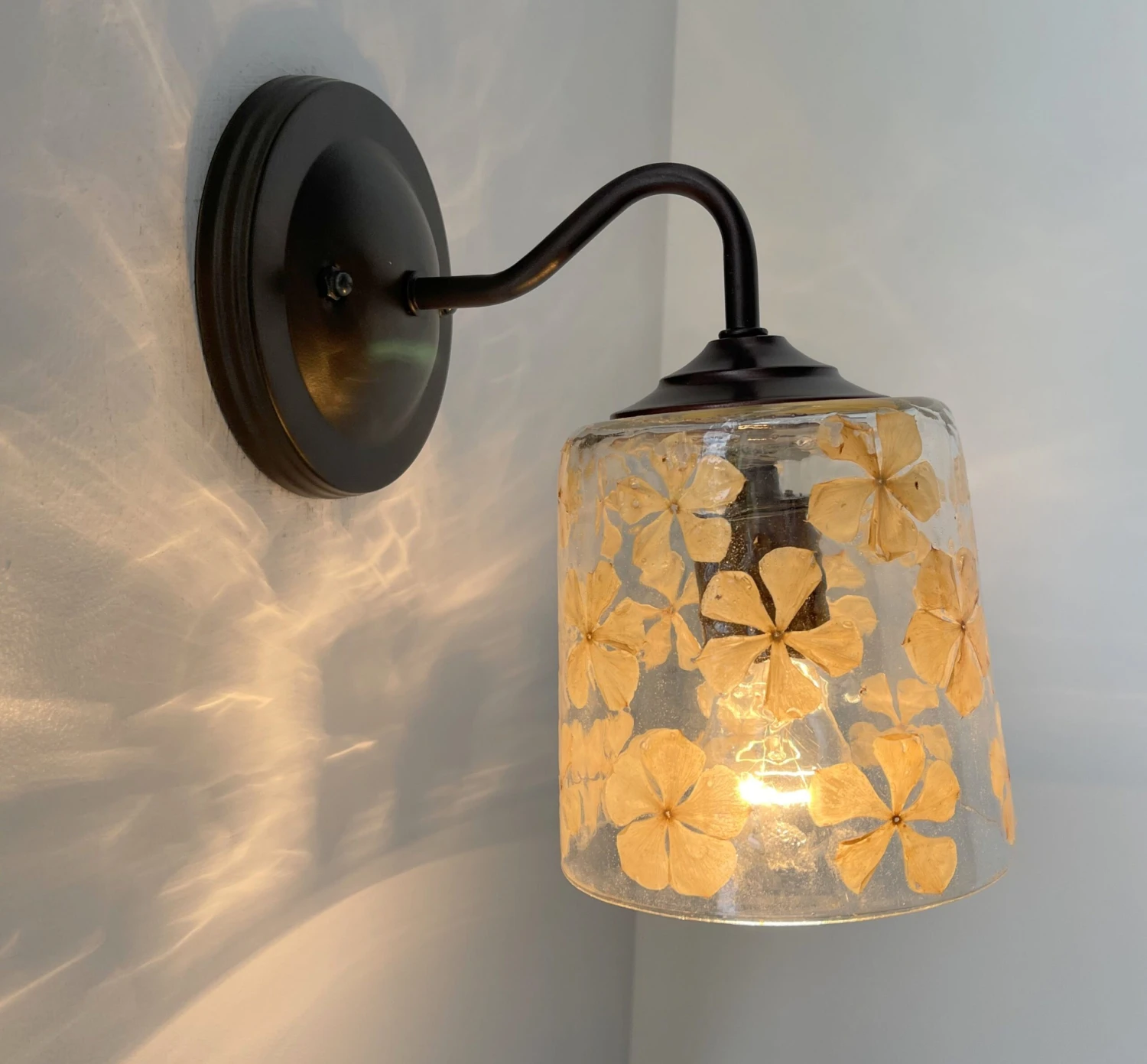 WHIMSICAL Pressed Floral Glass Wall Sconce Light 9 WHIMSICAL Pressed Floral Glass Wall Sconce Light - Image 7
