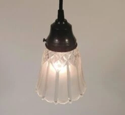 Antique Diamond 1960's Frost PENDANT Light -The Lamp Goods DiamondFrost ClearPendant 4