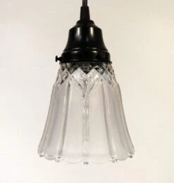 Antique Diamond 1960's Frost PENDANT Light -The Lamp Goods DiamondFrost ClearPendant 6