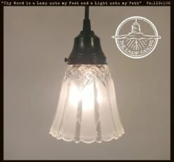 Antique Diamond 1960's Frost PENDANT Light