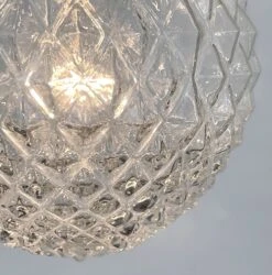 Rare Diamond Antique 1930's Glass Pendant Lighting -The Lamp Goods Diamond Square Antique Globe Pendant Light 5