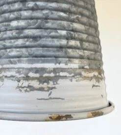 Distressed Large Corrugated Galvanized Barn Ceiling Light -The Lamp Goods DistressedLargeFarmhouseCorrugatedCeilingLight 4