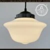 STYLISH MODERN SCHOOLHOUSE 1930s Globe Pendant Light 1 STYLISH MODERN SCHOOLHOUSE 1930s Globe Pendant Light -The Lamp Goods ElegantSchoolhousePendantLightFixtureMilkGlass