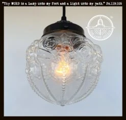 Embossed Antique Glass Globe PENDANT Lights