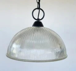 Antique Glass 1960's Factory Holophane Pendant Light -The Lamp Goods FACTORYHolophaneLargependant 2