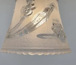 Vintage 1960's Frost & Clear PENDANT Light 11 Vintage 1960's Frost & Clear PENDANT Light -The Lamp Goods FrostandClearFloralPendantLightFoixture 12