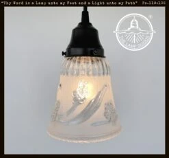 Vintage 1960's Frost & Clear PENDANT Light