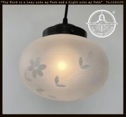 Authentic 1940's Frosted Cut Glass PENDANT Light