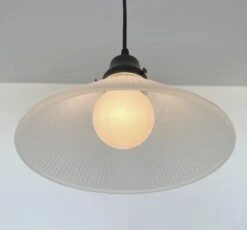 Modern Holophane PENDANT Light - Frosted -The Lamp Goods FrostedHolophaneConePendantLightFixture 6
