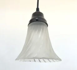 Vintage Frosted Spiral Pendant Light -The Lamp Goods Frosted Fluted Swirl Pendant Light 3