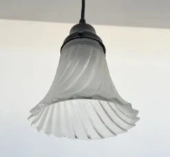 Vintage Frosted Spiral Pendant Light -The Lamp Goods Frosted Fluted Swirl Pendant Light 4