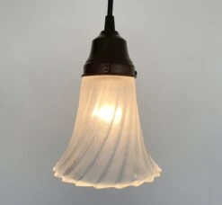 Vintage Frosted Spiral Pendant Light -The Lamp Goods Frosted Fluted Swirl Pendant Light 5