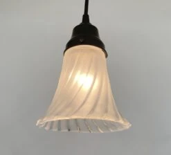 Vintage Frosted Spiral Pendant Light -The Lamp Goods Frosted Fluted Swirl Pendant Light 6