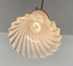 Vintage Frosted Spiral Pendant Light -The Lamp Goods Frosted Fluted Swirl Pendant Light 8