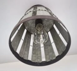Galvanized Open Weave Basket Ceiling Light -The Lamp Goods GalvanizedopenBasketceilinglightfarmhousecountryrusticlightingfixture 10
