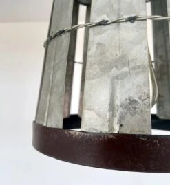 Galvanized Open Weave Basket Ceiling Light -The Lamp Goods GalvanizedopenBasketceilinglightfarmhousecountryrusticlightingfixture 9