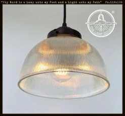 Antique 1960's Factory Holophane Chandelier Light