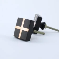 Black And Copper Mod Knob(Black And Gold Modern Square Knob) -The Lamp Goods IMG 0586