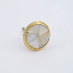 Simple Gold Faceted Mother Of Pearl Knob(Faceted Simple Mother Of Pearl Knob)