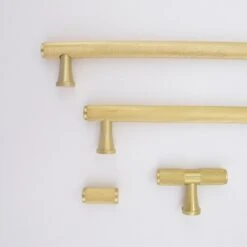 Knurled Brass T-Bar + Handles(Knurled T Bar Brass Matte Black Handles 1)