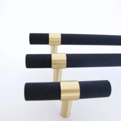 Knurled T-Bar Brass + Matte Black Handles(Knurled T Bar Brass Matte Black Handles) 18 Knurled T-Bar Brass + Matte Black Handles(Knurled T Bar Brass Matte Black Handles) -The Lamp Goods IMG 1286
